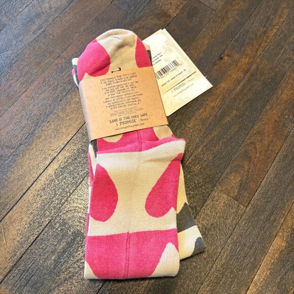 Magnolia Pearl Block Heart Over The Knee Socks, Queen of Hearts OS - Picture 3 of 5